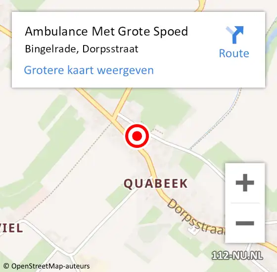 Locatie op kaart van de 112 melding: Ambulance Met Grote Spoed Naar Bingelrade, Dorpsstraat op 26 februari 2014 21:13