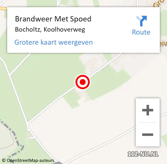 Locatie op kaart van de 112 melding: Brandweer Met Spoed Naar Bocholtz, Koolhoverweg op 6 juni 2018 06:16