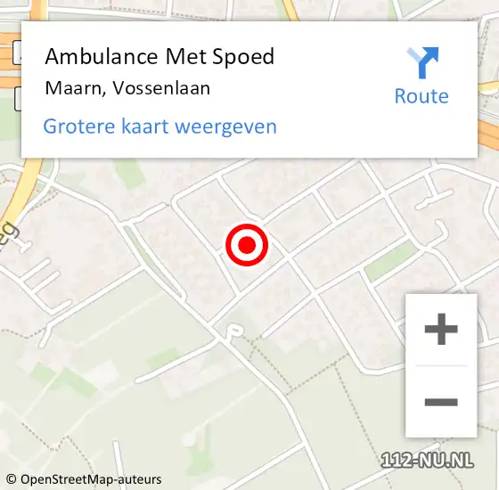 Locatie op kaart van de 112 melding: Ambulance Met Spoed Naar Maarn, Vossenlaan op 6 juni 2018 07:50