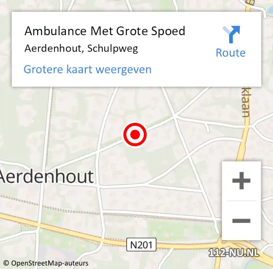 Locatie op kaart van de 112 melding: Ambulance Met Grote Spoed Naar Aerdenhout, Schulpweg op 6 juni 2018 08:32