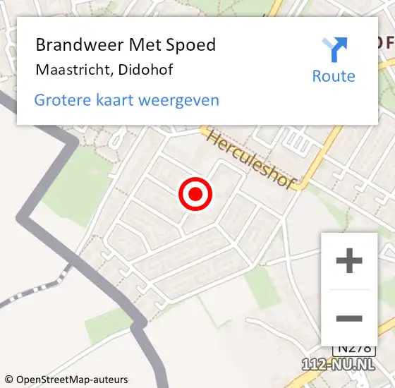 Locatie op kaart van de 112 melding: Brandweer Met Spoed Naar Maastricht, Didohof op 6 juni 2018 08:35