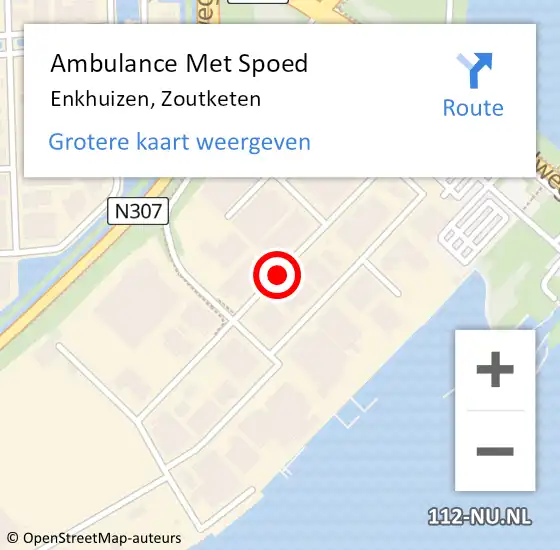 Locatie op kaart van de 112 melding: Ambulance Met Spoed Naar Enkhuizen, Zoutketen op 6 juni 2018 09:06