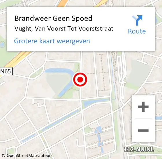 Locatie op kaart van de 112 melding: Brandweer Geen Spoed Naar Vught, Van Voorst Tot Voorststraat op 6 juni 2018 09:31