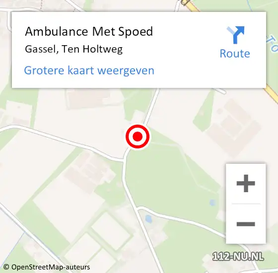 Locatie op kaart van de 112 melding: Ambulance Met Spoed Naar Gassel, Ten Holtweg op 6 juni 2018 11:17