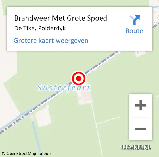 Locatie op kaart van de 112 melding: Brandweer Met Grote Spoed Naar De Tike, Polderdyk op 6 juni 2018 11:42