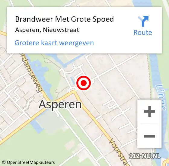 Locatie op kaart van de 112 melding: Brandweer Met Grote Spoed Naar Asperen, Nieuwstraat op 6 juni 2018 11:42