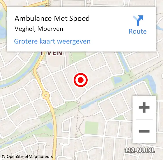 Locatie op kaart van de 112 melding: Ambulance Met Spoed Naar Veghel, Moerven op 6 juni 2018 12:02