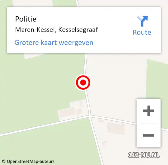 Locatie op kaart van de 112 melding: Politie Maren-Kessel, Kesselsegraaf op 6 juni 2018 12:36