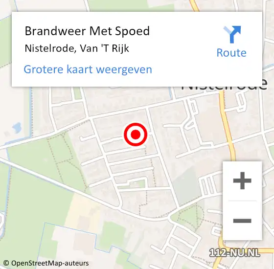 Locatie op kaart van de 112 melding: Brandweer Met Spoed Naar Nistelrode, Van 'T Rijk op 6 juni 2018 13:27