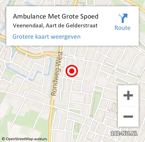 Locatie op kaart van de 112 melding: Ambulance Met Grote Spoed Naar Veenendaal, Aart de Gelderstraat op 6 juni 2018 15:16