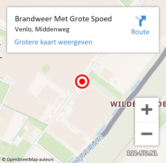 Locatie op kaart van de 112 melding: Brandweer Met Grote Spoed Naar Venlo, Middenweg op 6 juni 2018 15:44