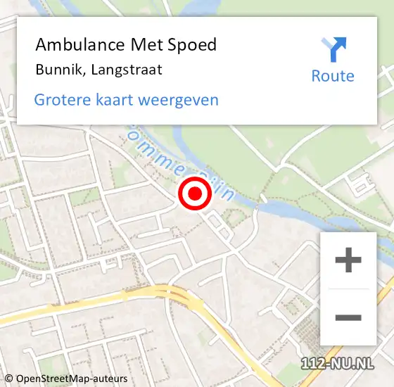 Locatie op kaart van de 112 melding: Ambulance Met Spoed Naar Bunnik, Langstraat op 6 juni 2018 16:03