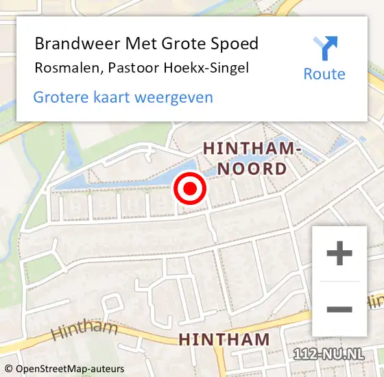 Locatie op kaart van de 112 melding: Brandweer Met Grote Spoed Naar Rosmalen, Pastoor Hoekx-Singel op 6 juni 2018 16:15