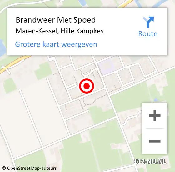 Locatie op kaart van de 112 melding: Brandweer Met Spoed Naar Maren-Kessel, Hille Kampkes op 6 juni 2018 16:20