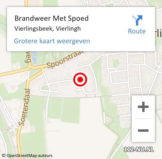 Locatie op kaart van de 112 melding: Brandweer Met Spoed Naar Vierlingsbeek, Vierlingh op 6 juni 2018 16:35