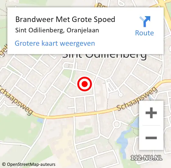 Locatie op kaart van de 112 melding: Brandweer Met Grote Spoed Naar Sint Odilienberg, Oranjelaan op 6 juni 2018 18:45