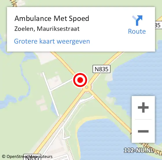 Locatie op kaart van de 112 melding: Ambulance Met Spoed Naar Zoelen, Mauriksestraat op 6 juni 2018 19:10