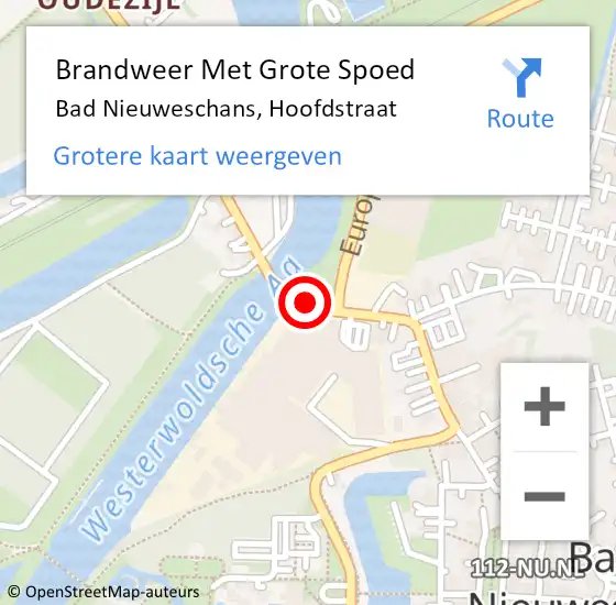 Locatie op kaart van de 112 melding: Brandweer Met Grote Spoed Naar Bad Nieuweschans, Hoofdstraat op 6 juni 2018 20:30