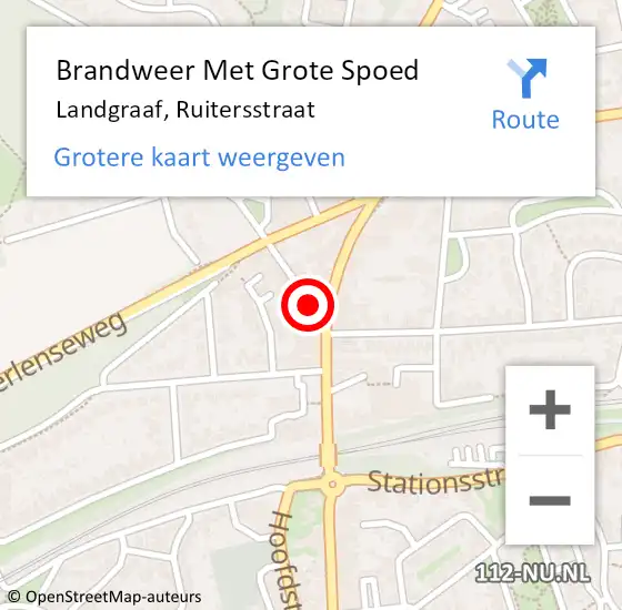 Locatie op kaart van de 112 melding: Brandweer Met Grote Spoed Naar Landgraaf, Ruitersstraat op 6 juni 2018 22:30