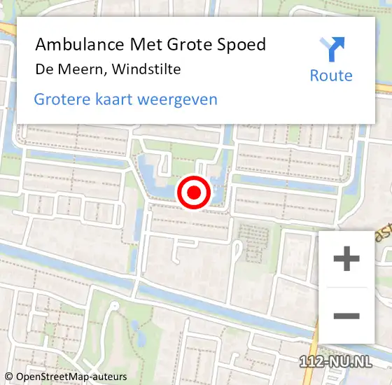 Locatie op kaart van de 112 melding: Ambulance Met Grote Spoed Naar De Meern, Windstilte op 6 juni 2018 23:21
