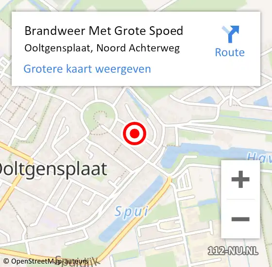 Locatie op kaart van de 112 melding: Brandweer Met Grote Spoed Naar Ooltgensplaat, Noord Achterweg op 7 juni 2018 05:01