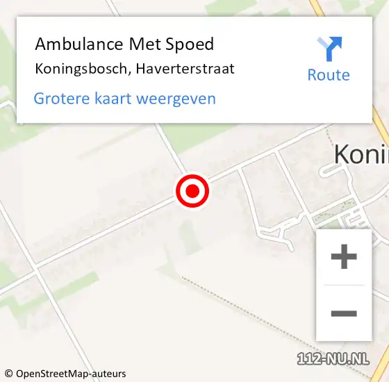 Locatie op kaart van de 112 melding: Ambulance Met Spoed Naar Koningsbosch, Haverterstraat op 7 juni 2018 05:41