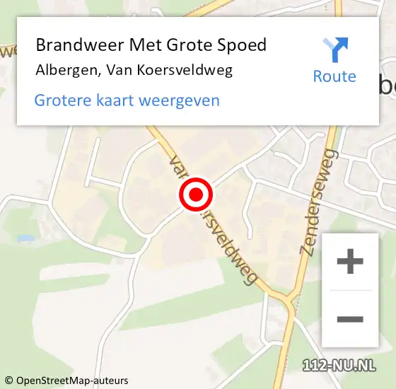 Locatie op kaart van de 112 melding: Brandweer Met Grote Spoed Naar Albergen, Van Koersveldweg op 7 juni 2018 09:24