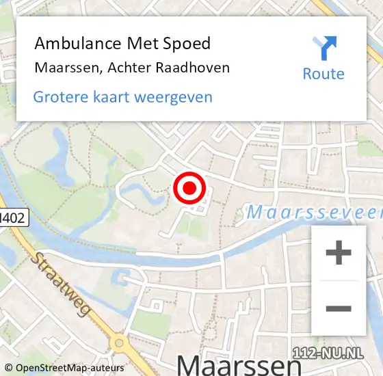 Locatie op kaart van de 112 melding: Ambulance Met Spoed Naar Maarssen, Achter Raadhoven op 7 juni 2018 09:59