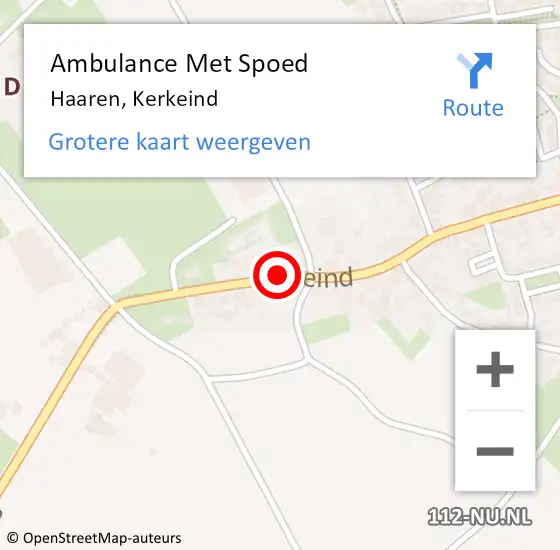 Locatie op kaart van de 112 melding: Ambulance Met Spoed Naar Haaren, Kerkeind op 7 juni 2018 10:30