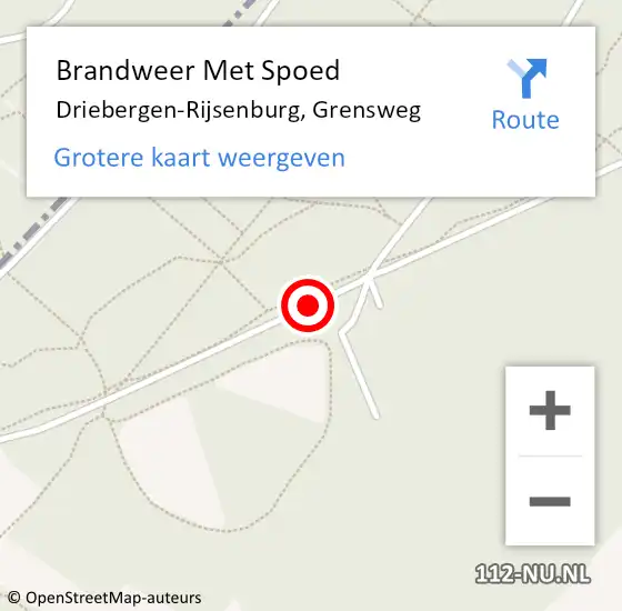 Locatie op kaart van de 112 melding: Brandweer Met Spoed Naar Driebergen-Rijsenburg, Grensweg op 7 juni 2018 13:33