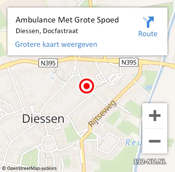 Locatie op kaart van de 112 melding: Ambulance Met Grote Spoed Naar Diessen, Docfastraat op 7 juni 2018 13:40