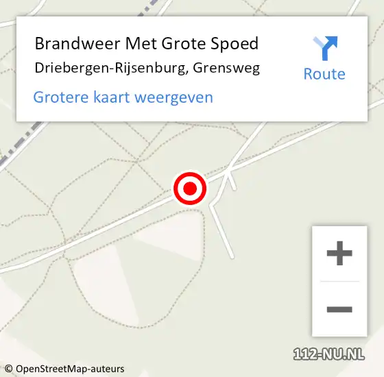 Locatie op kaart van de 112 melding: Brandweer Met Grote Spoed Naar Driebergen-Rijsenburg, Grensweg op 7 juni 2018 14:22