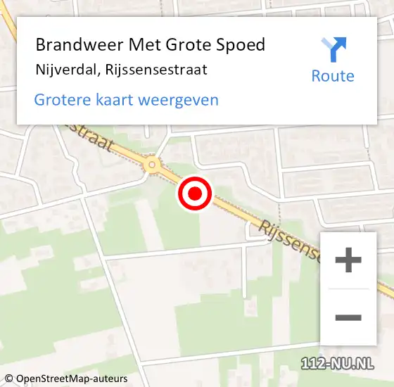 Locatie op kaart van de 112 melding: Brandweer Met Grote Spoed Naar Nijverdal, Rijssensestraat op 7 juni 2018 14:37