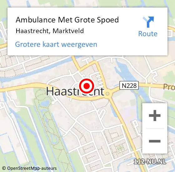 Locatie op kaart van de 112 melding: Ambulance Met Grote Spoed Naar Haastrecht, Marktveld op 27 februari 2014 03:44