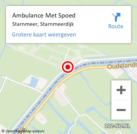 Locatie op kaart van de 112 melding: Ambulance Met Spoed Naar Starnmeer, Starnmeerdijk op 7 juni 2018 15:19