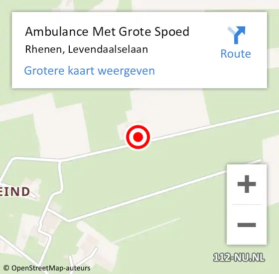 Locatie op kaart van de 112 melding: Ambulance Met Grote Spoed Naar Rhenen, Levendaalselaan op 7 juni 2018 16:02