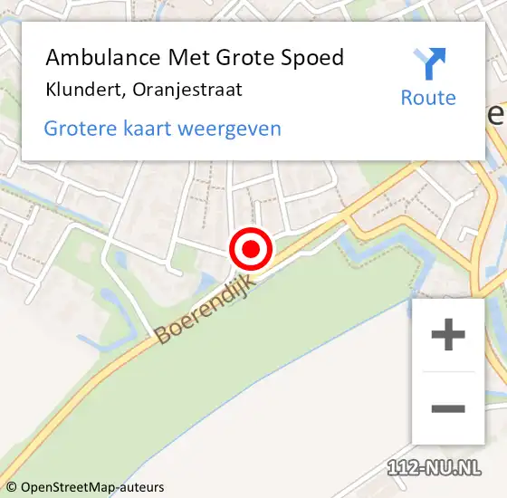 Locatie op kaart van de 112 melding: Ambulance Met Grote Spoed Naar Klundert, Oranjestraat op 7 juni 2018 16:54