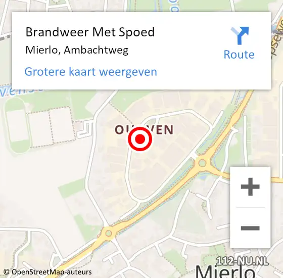 Locatie op kaart van de 112 melding: Brandweer Met Spoed Naar Mierlo, Ambachtweg op 7 juni 2018 17:13