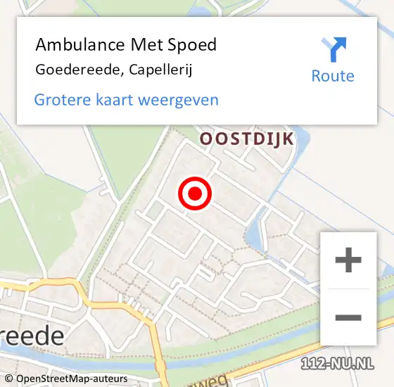 Locatie op kaart van de 112 melding: Ambulance Met Spoed Naar Goedereede, Capellerij op 7 juni 2018 18:15
