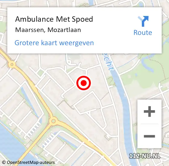 Locatie op kaart van de 112 melding: Ambulance Met Spoed Naar Maarssen, Mozartlaan op 7 juni 2018 18:31