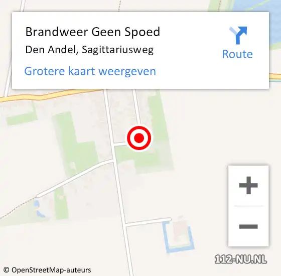 Locatie op kaart van de 112 melding: Brandweer Geen Spoed Naar Den Andel, Sagittariusweg op 7 juni 2018 19:07