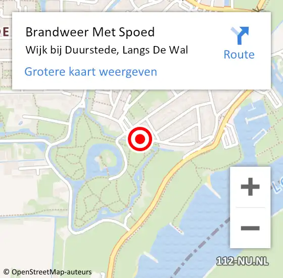 Locatie op kaart van de 112 melding: Brandweer Met Spoed Naar Wijk bij Duurstede, Langs De Wal op 7 juni 2018 19:42