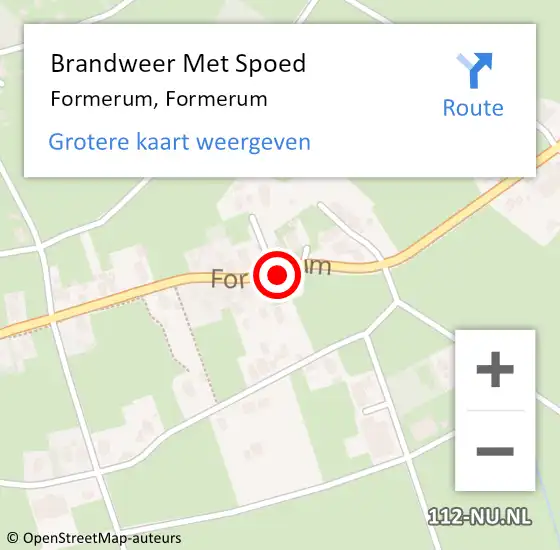 Locatie op kaart van de 112 melding: Brandweer Met Spoed Naar Formerum, Formerum op 7 juni 2018 19:55