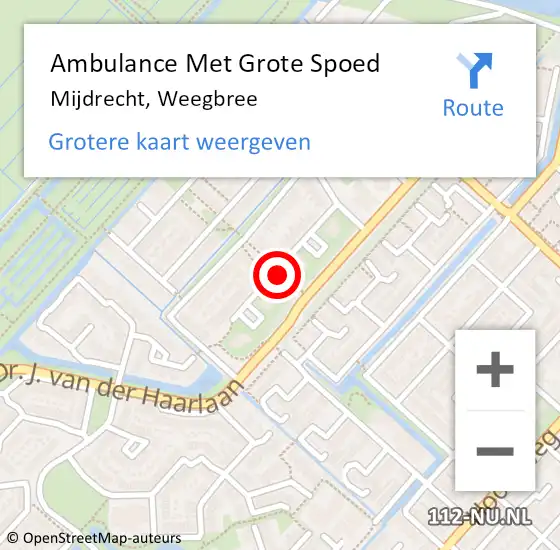 Locatie op kaart van de 112 melding: Ambulance Met Grote Spoed Naar Mijdrecht, Weegbree op 7 juni 2018 20:50