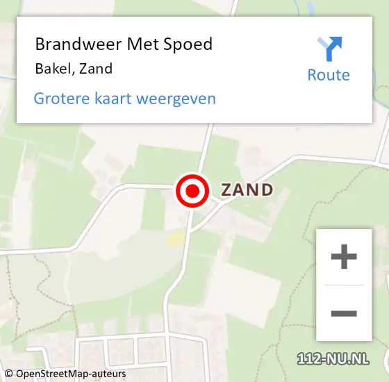 Locatie op kaart van de 112 melding: Brandweer Met Spoed Naar Bakel, Zand op 7 juni 2018 21:41