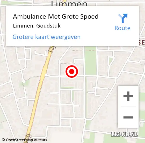 Locatie op kaart van de 112 melding: Ambulance Met Grote Spoed Naar Limmen, Goudstuk op 7 juni 2018 22:20