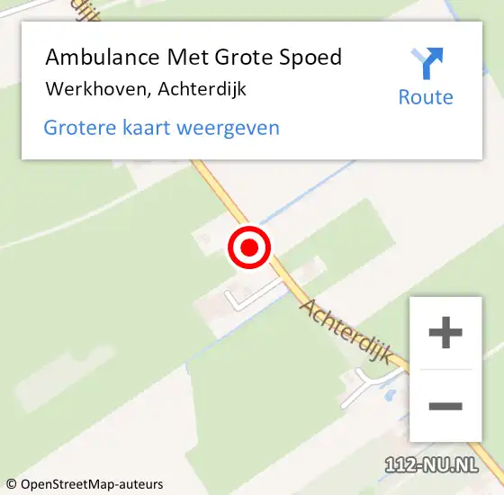 Locatie op kaart van de 112 melding: Ambulance Met Grote Spoed Naar Werkhoven, Achterdijk op 7 juni 2018 22:20