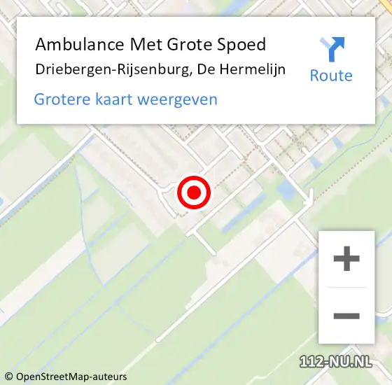 Locatie op kaart van de 112 melding: Ambulance Met Grote Spoed Naar Driebergen-Rijsenburg, De Hermelijn op 7 juni 2018 22:49