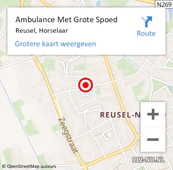 Locatie op kaart van de 112 melding: Ambulance Met Grote Spoed Naar Reusel, Horselaar op 7 juni 2018 23:10