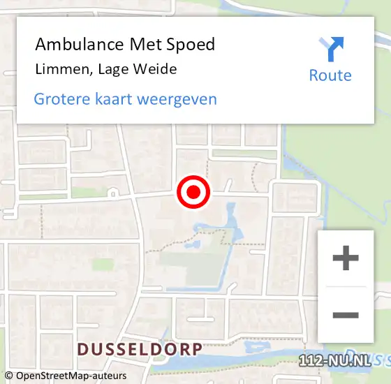 Locatie op kaart van de 112 melding: Ambulance Met Spoed Naar Limmen, Lage Weide op 7 juni 2018 23:12